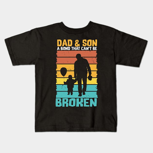 Dad And  Son- Vintage Fathers Day,  Grandpa Kids T-Shirt by Perfect Spot